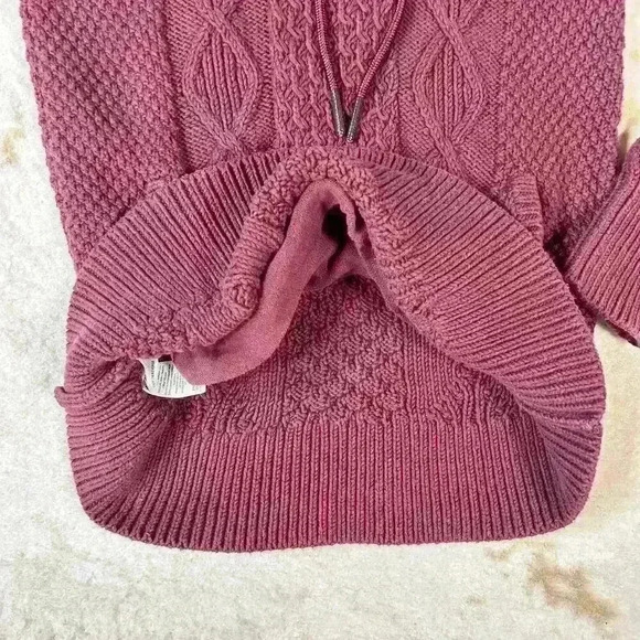 LL BEAN Signature Knit Cotton Funnel Neck Fisherman Sweater Pullover Women Small - Picture 9 of 12